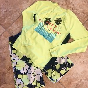 Swimming trunk w/ matching rash guard